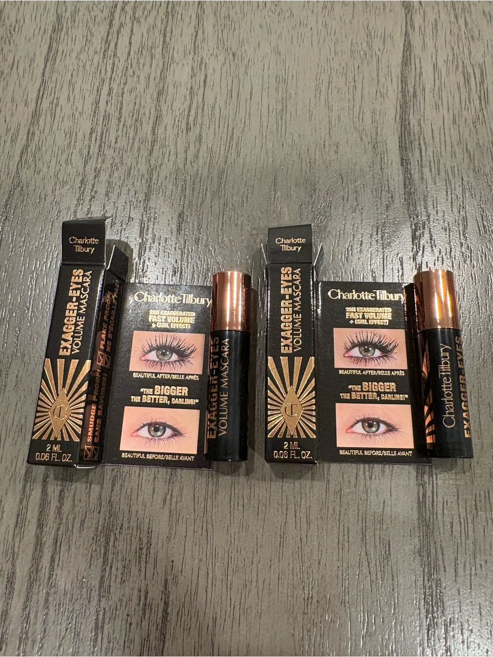 * New bundle of 2- Charlotte Tilbury Exagger-Eyes Volume Mascara deluxe samples